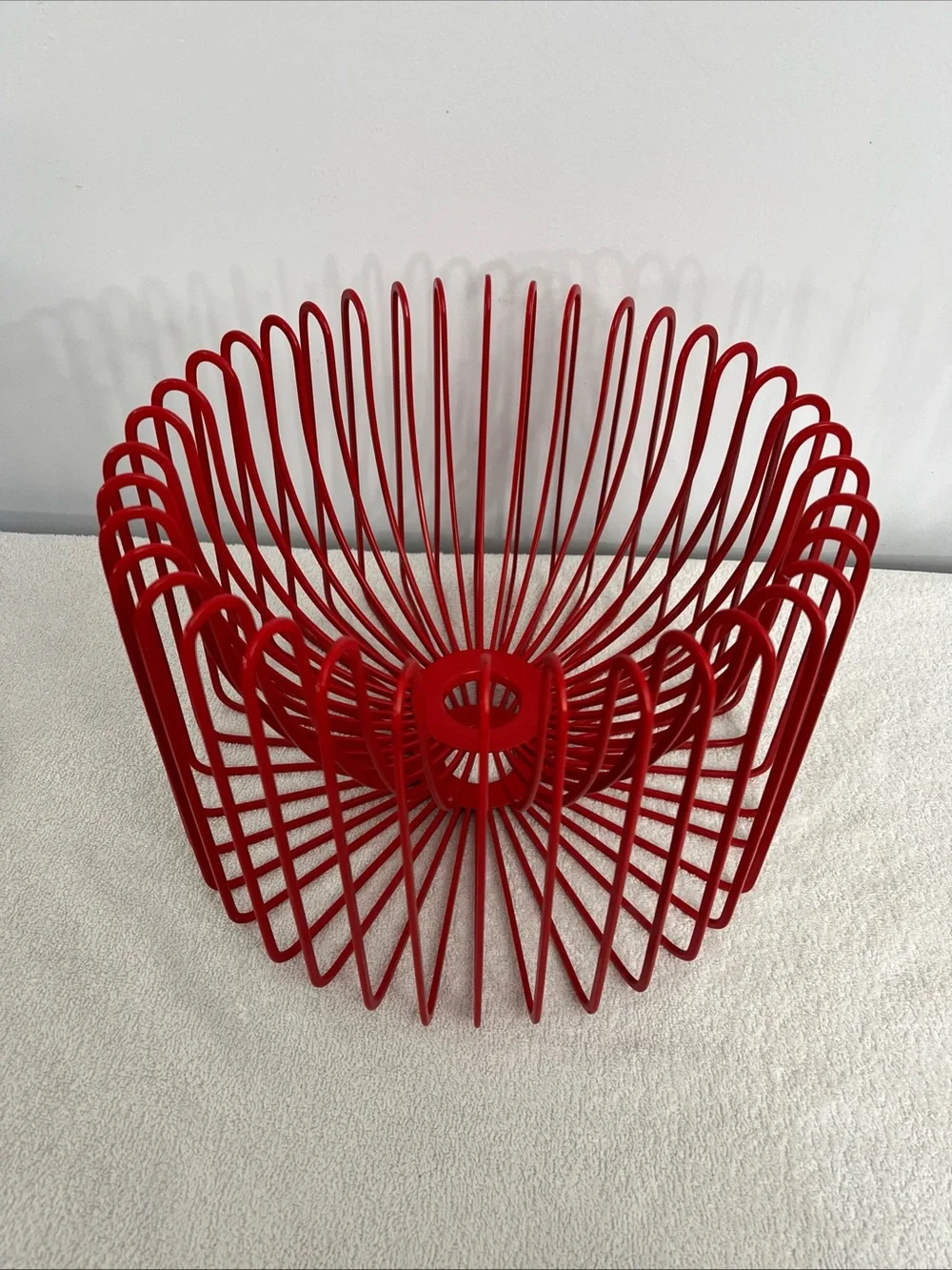 Vintage Ikea Trådig Fruit Basket – Ehlen Johansson Red Wire Bowl  1990s Rare